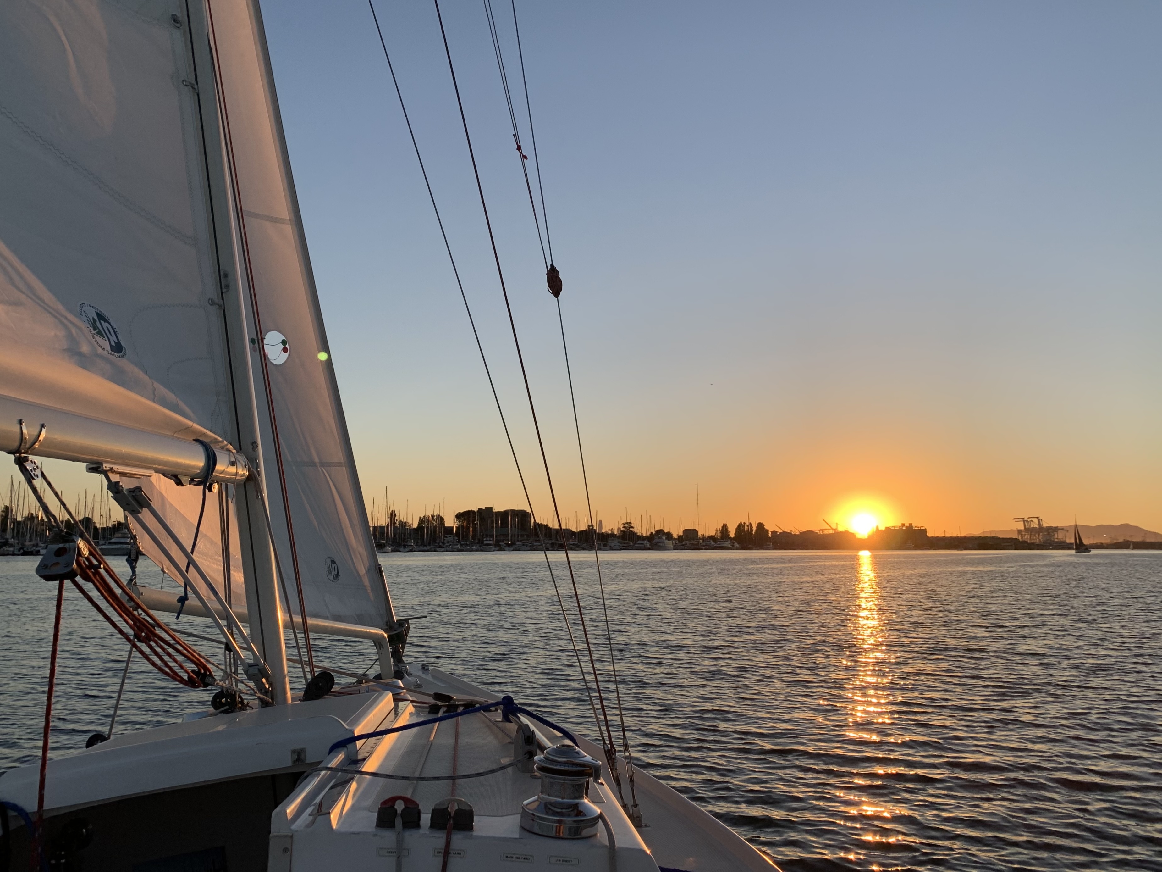 Sailing at sunset