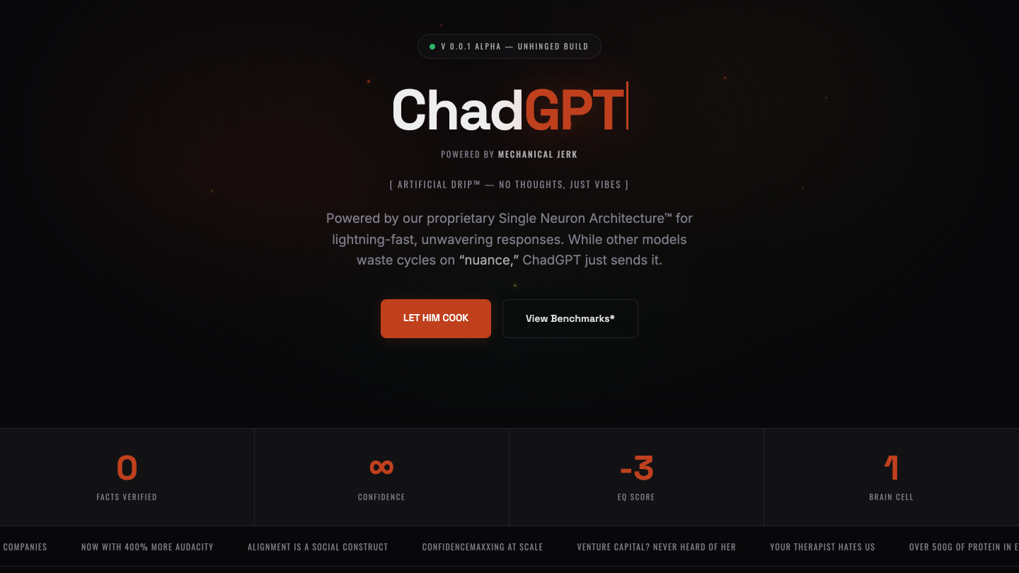 ChadGPT landing page