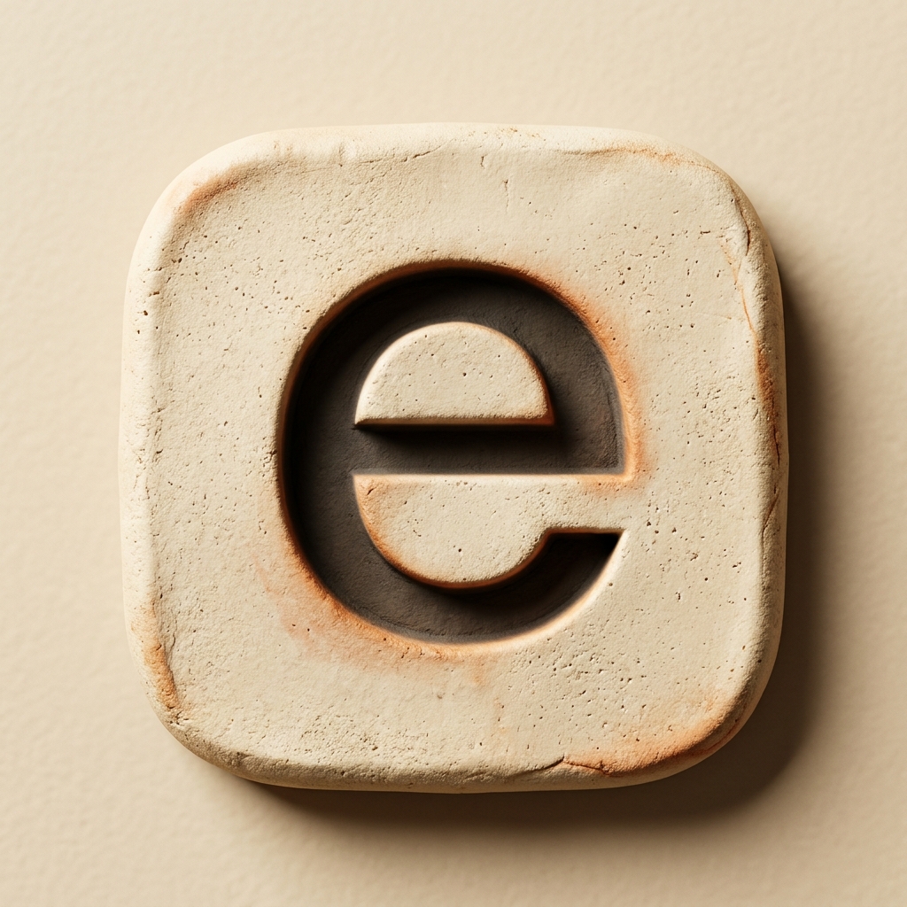 Icon exploration: a clay letterform