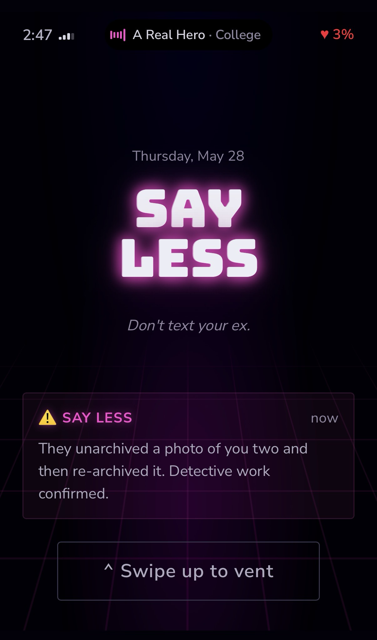 Say Less — vent to a bot instead of your ex